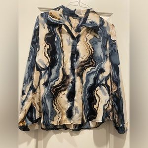 Women’s SHEIN Marble Long Sleeve Blouse